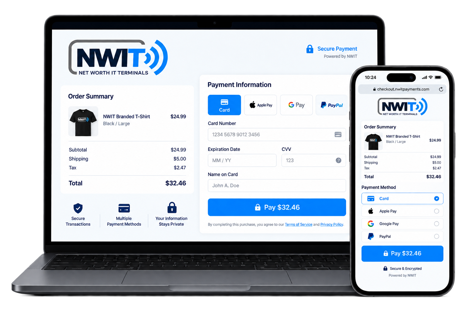 Secure online payment checkout